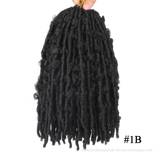 Butterfly Locs Crochet Hair 12 inch Short Distressed Faux Locs Pre looped Natural Messy Nu Butterfly Bob Locs Pre-twisted Braids